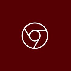 the letter g in a circle on a maroon background