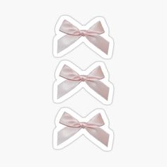 three pink bows on white background sticker