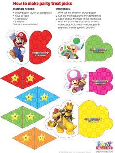 mario party printables with instructions to make them