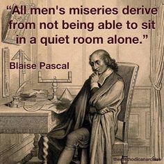 an old man sitting in a chair with his hand on his chin and the caption reads, all men's misseres served from not being able to sit in a quiet room