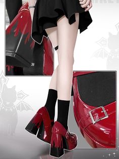 Red And Black Heels, Punk High Heels With Reinforced Heel, Black Punk High Heels, Red Punk Platform Boots, Punk High Heel Halloween Heels, Letter To My Love, Teenage Bucket List, Punk Shoes, Flame Design