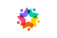 the logo for an organization that is looking to create a unique and colorful star shape