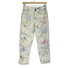 Anthropologie The Wanderer Paint Splatter Cargo Pants Size 25 Art To Wear. Content: 98% Cotton 2% Spandex. Size: 25. Inseam Is 28 Without Roll Up At Hem. 26 Inseam With Rolled Up Hem. For Best Fitting Results, Please Compare This Items Measurements Provided In Photos With Another Item That Fits You Well. Color: White Base With Watercolor Like Splatter Print. 1 Pocket Cargo On Right Thigh. Pants Were Sold With Rolled Up Hem. New With Tags In Excellent Condition. Please Carefully Review All Photos Casual Spring Pants With Paint Splatter, Spring Straight Leg Bottoms With Paint Splatter, Spring Cotton Bottoms With Paint Splatter, Casual Paint Splatter Bottoms For Summer, Multicolor Paint Splatter Bottoms For Spring, Spring Multicolor Paint Splatter Bottoms, Spring Fitted Jeans With Paint Splatter, Fitted Cotton Bottoms With Paint Splatter, Spring Paint Splatter Cotton Jeans