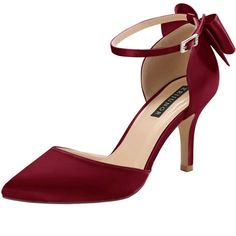 Burgundy, Closed Toe Heels. Has A Bow On The Back And A Silver Clasp Dolce Vita Heels, Formal Heels, Burgundy Heels, Lace Pumps, Closed Toe Heels, Round Toe Pumps, Louboutin Heels, Christian Louboutin Heels, Metallic Heels