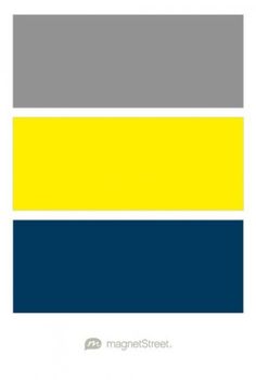 the color scheme is yellow, blue and white with black stripes on each side that are different