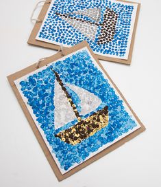 two handmade cards with sailboats on them