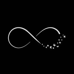 an infinite symbol with five stars in the shape of a heart on a black background