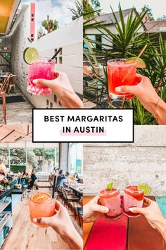 the best margaritas in austin are on display at this restaurant, and they're