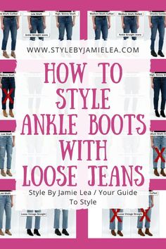 Winter Jeans And Boots Outfits, Cuffed Jeans And Ankle Boots, How To Style Ankle Jeans, How To Wear Mom Jeans With Boots, Jeans And Pearls Outfit, Styling Booties With Jeans, Jeans And Boots 2023, How To Style Boyfriend Jeans Winter