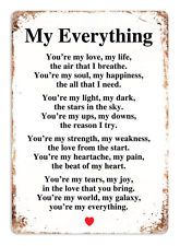 a poem written in black and white with the words'my everything'on it