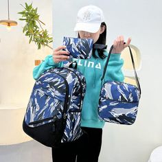 Product information: Color: white, red, green, orange Series: Camouflage Material: Canvas Function: Breathable Size Information: Packing list: Backpack*3pcs Casual Camouflage Bags For Outdoor Activities, Casual Camouflage Travel Backpack, Casual Travel Backpack In Camouflage, Casual Camouflage School Bag, Cute Y2k Aesthetic, E Girl Outfits, Camo Backpack, Kawaii Backpack, Orange Backpacks