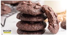 chocolate cookies stacked on top of each other