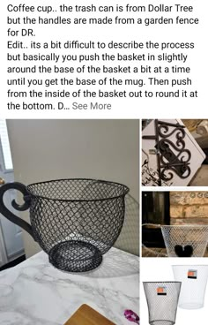 the instructions for how to make a wire basket