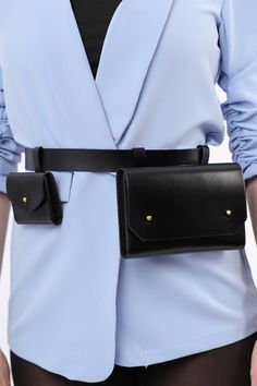 A stylish and practical piece, the Double Belt Bag is a versatile accessory that will complete any outfit with ease. The adjustable belt features two detachable bags, a small one for holding items such as keys or coins and a bigger one for essentials such as your phone or wallet, allowing you to customize it to your liking. With multiple styling options, the belt bag can be paired with a bodycon dress for an elegant look or with a blazer for a modern, chic outfit. Micro Bag Size: Height- 7 cm, W Double Belt, Micro Bag, Leather Belt Bag, Black Leather Belt, Chic Outfit, Brown Silver, Modern Chic, Adjustable Belt, Stylish Accessories