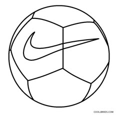 a soccer ball with the word nike on it in black and white coloring book pages