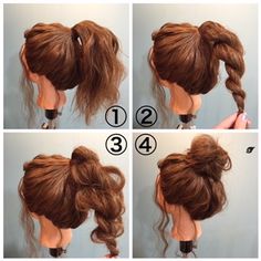 @iragrynda Sanggul Modern, Perfect Messy Bun, Short Hair Bun, A Messy Bun, Hair Bun Tutorial, Work Hairstyles, Messy Hairstyles