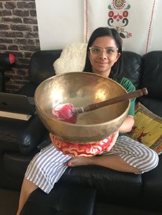 "15\" Handmade and Hand hammered Singing Bowl used for Sound Therapy and Sound Healing.  Your package includes: - *1 x 15\" Handmade, hand hammered Singing Bowl *1 x Cushion *1 x Striker  *1 x Mallet Tibetan bowls, gongs, Himalayan Singing bowls are Used for Vibrational Sound healing, Sound Massage, and Meditation. Sound Healing is a form of energy medicine which may be incorporated in shamanism, alternative healing, life coaching, mala jaapas, and also can be used together with Himalayan salt l Nada Yoga, Tibetan Bowl, Form Of Energy, Tibetan Bowls, Transcendental Meditation, Vision Quest, Yoga Decor, Sound Therapy, Yoga Mantras