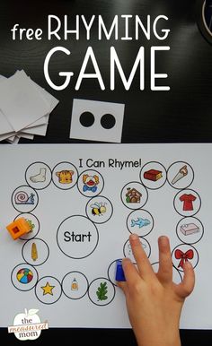 the free rhyming game is perfect for kids to practice their phonicic skills