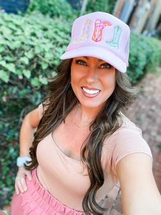 Just when we thought we had trucker hats coming out our ears… we drop another CUTIE trucker hat that we gotta add to the collection! This brand new Boot Goofin’ trucker hat features 3 embroidered boots, that’s going to go with all the cute western fits! This hat is available in 2 colors! Spring Trucker Hat, One Size Fits Most, Spring Trucker Hat With Curved Brim, Spring Trucker Hat With Flat Brim, Fun Spring Trucker Hat, Spring Trucker Snapback Baseball Cap, Trucker Snapback Baseball Cap For Spring, Spring Trucker Hat With Curved Bill, Trendy Spring 5-panel Trucker Hat, Pink Snapback Hat For Spring