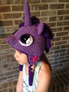 Twilight Sparkle, My Little Pony, crochet hat **PATTERN ONLY** Twilight Crochet, Crochet Hat Sizing, Silly Hats, My Little Pony Twilight, Crochet Knit Hat, Bonnet Crochet, I Love This Yarn, Childrens Hats, Crochet Motifs