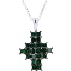 Enchanting 10K Gold Cross Pendant with Treated Green Diamond Green Cross Necklace, Elegant Green Cross Pendant Necklace, Luxury Gemstone Cross Necklace, Luxury Green Cross Pendant Jewelry, Luxury Diamond-cut Cross Necklace As Gift, Cross Silhouette, Personal Statement, Gold Cross Pendant, Divine Design