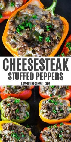 cheesesteak stuffed peppers are an easy and delicious appetizer