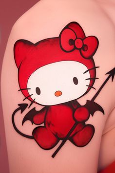 Cute Matching Tattoos, Create A Tattoo, Hello Kitty Tattoos, Detailed Tattoo, Matching Tattoo, Cat Tattoo, Dark Aesthetic, Body Art, Tatting