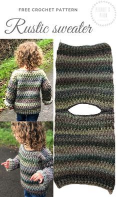 a child's sweater and leggings with the words, free crochet pattern