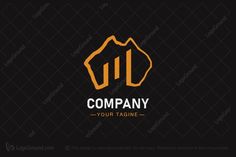 a logo for company with the initials d and m in orange on a black background