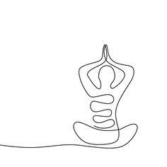 a black and white line drawing of a woman's body sitting on her stomach