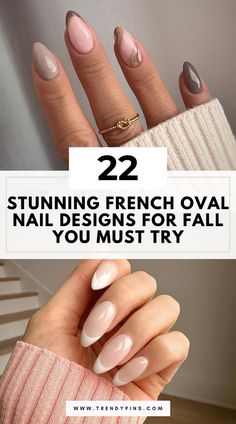 Elevate your fall look with these 22 best French oval nail designs. This post features a variety of stylish options, from classic French tips with a seasonal twist to elegant patterns and rich autumn hues. Discover the perfect nail art ideas to complement your fall wardrobe and make a chic statement all season long. Oval Nails French