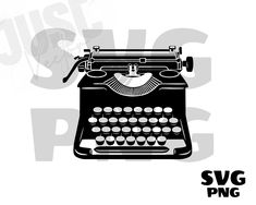 an old fashioned typewriter with the words svg