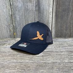 PHEASANT HUNTERS CHESTNUT LEATHER PATCH HAT - RICHARDSON 112 Leather Patch Hats Hells Canyon Designs # Solid Black Lewis And Clark Trail, Golden Fields, Leather Patch Hat, Patch Hats, Pheasant Hunting, Simpler Times, Personalized Hats, Chestnut Leather, Bird Hunting