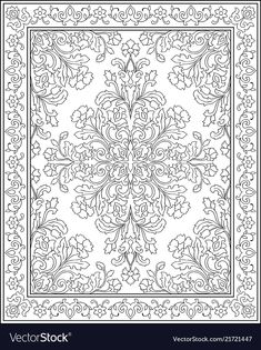 a square ornamental design in black and white