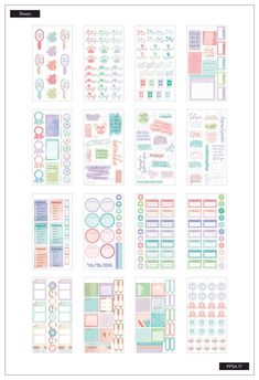 the planner stickers are all different colors and patterns