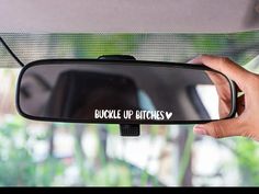 Buckle up Bitches Decal Rear View Mirror Sticker Car Decor - Etsy Small Car Decals, Baddie Car Stickers, Car Decor Stickers, Car Window Stickers Aesthetic, Cute Car Stickers Aesthetic, Decals For Cars Women, Cute Car Ideas Decor, Car Stickers For Women, Cute Car Stickers Window Decals