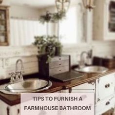 a bathroom sink sitting under a mirror next to a wooden counter top in front of a window