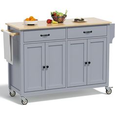 Mobile Kitchen Island Cart Portable Kitchen Island with Drop Leaf 53in Rolling Kitchen Island On Movable Island Kitchen, Portable Kitchen Island Ideas, Kitchen Island On Wheels With Seating, Expand Kitchen, Moveable Island, Kitchen Island Wood, Dining Room Grey