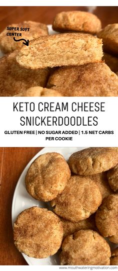 a plate full of keto cream cheese snickkerdoodles