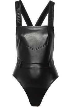 Cushnie et Ochs Faux leather bodysuit | THE OUTNET Leather Bodysuit, Et Ochs, Cushnie Et Ochs, Shapewear Bodysuit, Bodysuit Black, Black Bodysuit, Body Suit, Leotards