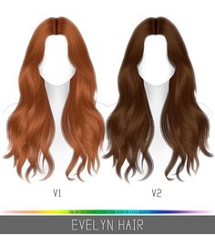 three different types of wigs with long, wavy hair on each side and the same length