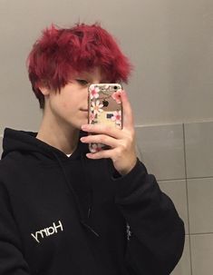 Red Dyed Short Hair, Short Red Hair Men, Mens Red Hair Dyed, Red Dyed Hair Men, Very Short Dyed Hair, Red Short Hair Ideas, Red Hair Men Dyed, Red Hair Boy Aesthetic, Red Hair Color Men