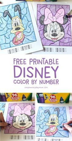 free printable disney color by number activity for kids