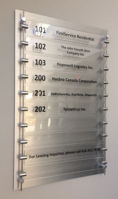 a metal plaque on the wall with numbers and date options for service residential, hopewell logistic inc