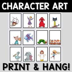 the character art print and hang for kids to learn how to draw characters in their own words