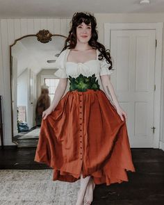 Hobbit Outfit, Leaf Belt, Cottage Core Outfit, Ren Faire Outfits, Ren Faire Costume, Cottagecore Clothes, Fair Outfits, Theme Dress