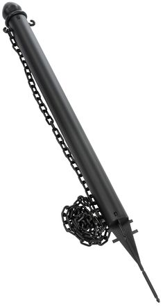 a black umbrella with chains attached to it