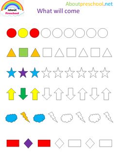 a worksheet with different shapes and colors