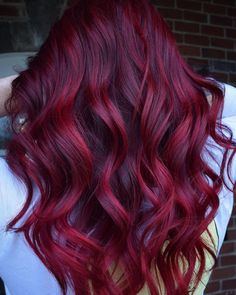 Hair Color Half And Half, Crimson Hair Color, Crimson Red Hair, Red Purple Hair, Dark Burgundy Hair, Hair Color Ombre, Deep Red Hair, Burgundy Hair Color