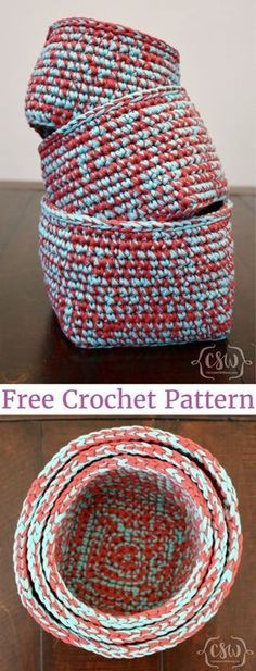 Stacking Baskets, Make A Basket, Stacking Basket, House Storage, Crochet Basket Pattern Free, Crochet Storage Baskets, Crochet Bowl, Crochet Storage